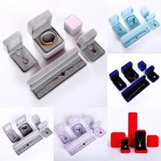 Kekuatan Luar Biasa Terbaru Seksi Penjualan Hadiah Kotak Gelang Tampilan Kotak Casing Beludru Presentation Hadiah Perhiasan Kotak Cincin Kalung Penyimpanan Kasus -Violet-Sebuah-Internasional