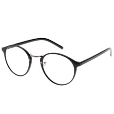 WONDERSHOP 4 Colors Stylish Personality Practical Decoration RetroRound Lens Plano Optical Glasses ( Black ) - intl