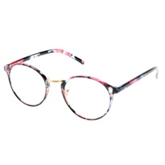 WONDERSHOP KEMEJA ATASAN 4 Warna Kepribadian Bergaya Praktis Dekorasi RetroRound Lensa Plano Kacamata Optik (Kopi)-Intl