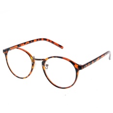 WONDERSHOP KEMEJA ATASAN 4 Warna Kepribadian Bergaya Praktis Dekorasi RetroRound Lensa Plano Optik Kacamata-Intl
