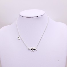 Wondershop Kemeja Atasan Kristal Wanita Modis Hewan Gajah Tergantung Kalung Rantai-Intl