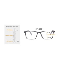 WSmall Advanced No-Line Progresif Multifokal Kacamata Baca Ultralighttr90 Bingkai Multifokal Diopter Kacamata Melihat Dekat dan Jauh Up 50 Down 200-Intl