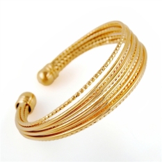 WSZ0002-J-M Wanita Emas Disepuh Gelang Cuff Bangle (GOLDEN)