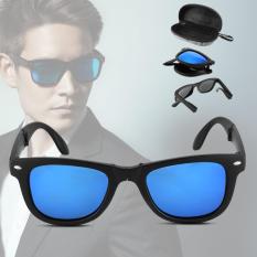XCSOURCE Fashion Unisex Foldable Sunglasses UV400 Protection Blue Lens Glasses