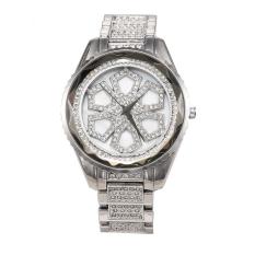 Xinning Ladies Casual Fashion QUARTZ Watch Shell Permukaan Pemangkasan Glass Diamond Tebal Dial Besar Meja Jaminan Kualitas (Silver)