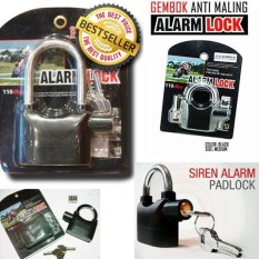 Yaahowu Kinbar Gembok Alarm Motor Suara Anti Maling / Lock Siren - Black Kunci Pengaman Rumah Pagar Sepeda Dll