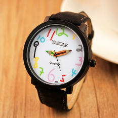 YAZOLE Merek Watch Pria Wanita Watches QUARTZ Jam Tangan Female Male Kuarsa-watch YZL347-Black-Intl