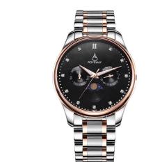 Yeopor Bulan Baru Baja Bisnis Wei Lois Multifungsi Bercahaya Waterproof Mens Watch Fashion QUARTZ Watch (Hitam)