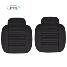 Yesefus 2 PC Interior Mobil Seat Cover Cushion PU Kulit Breathable Pad Arang Bambu Mat untuk Auto Depan Kursi Kantor Kursi (Hitam) -Intl