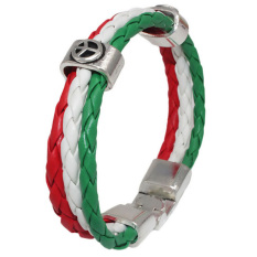 Yika Kulit Tali Anyaman Bendera Nasional Gelang Suvenir Italia (Aneka Warna)