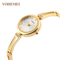 YOHEMEI Band Paduan Strap Emas Perhiasan Mode Gelang QUARTZ Perhiasan Relogio Feminino Wanita Quartz Tonton Merek Pakaian Wanita-Intl