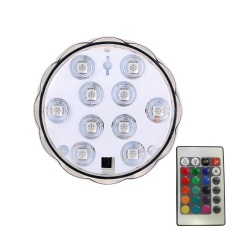 Yoouino Halloween LED Lampu Kolam Renang Lampu Submersible Lampu LED, Submersible Tea Lights Waterproof LED Lampu Lilin dengan IR Remote Controlled 10-LED RGB untuk Basis Vas, Taman, Pesta, Natal-Intl