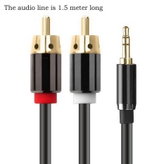 yoouino Super HD 3.5mm Aux to 2RCA Y Splitter Stereo Audio Cable Male Type OFC Conductor High Flexible PVC Jacket Dual Shielding Gold Plated High End Metal Shell-Black 3Feet/1m - intl