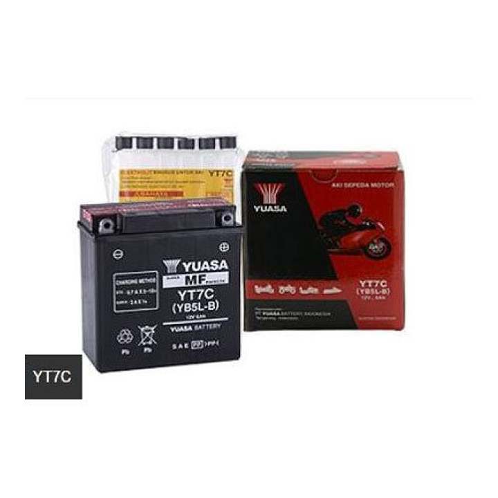  YUASA  Battery YT7C Aki  Motor  Kering  Hitam Lazada Indonesia