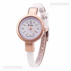 YUHAO Jam Tangan Kulit Fashion Analog Wanita Diamon Style Women Leather Strap Watch - WHITE