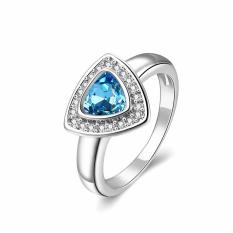 YUKI Wanita Diamond Cincin Emas Putih R744-C-8 (Intl)