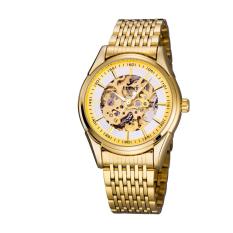 Yukufus 2015 Baru Busana Pria Sabuk Emas Otomatis Watch Full Steel Analog Watch ECS002625 (Emas)