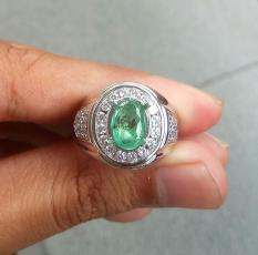 Zamrud natural emerald beryl asli plus ring