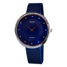 Zeca Pasir Z1001L-B Analog Jam Tangan Wanita Stainless Steel Strap (Biru)
