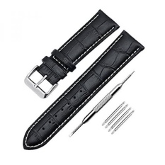 Zeiger Baru Klasik Pria Wanita 22 Mm Kulit Tali, kualitas Tinggi Swiss Army Tahan Air Yang Dapat Dipertukarkan Pergelangan Tangan Jam Tangan Tali Tali Tebal Sesuai dengan Semua Jam Tangan (Hitam 22 Mm) -Internasional