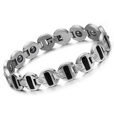 ZUNCLE Black Carbon Fiber Wanita/Pria Gelang (Silver)