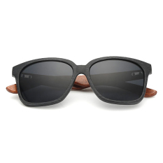 ZUNCLE Pria Kacamata Kaki Kayu Sunglasses Unisex Radiasi Perlindungan Sunglasses (Hitam)