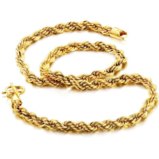 Zuncle Sarung Tangan PREMIER 18 K Gold Berlapis Pria Hadiah Liontin Perhiasan Fesyen Twist Kalung Grosir (Gold En)