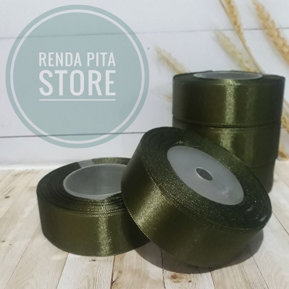 pita satin 1" warna olive | Lazada Indonesia