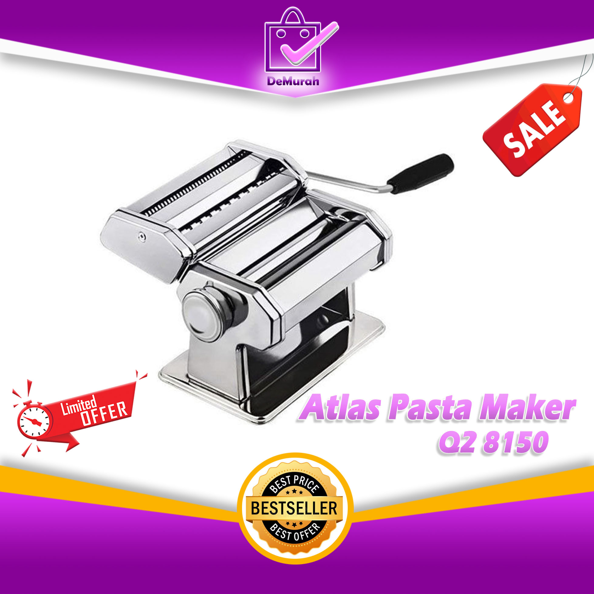 Q2 8150 Atlas Pasta Maker Gilingan Mie / Gilingan Molen Pangsit 0939