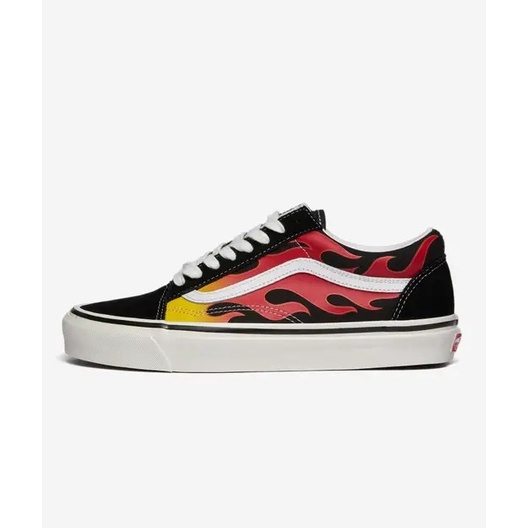 vans old skool flame checkerboard skate shoes