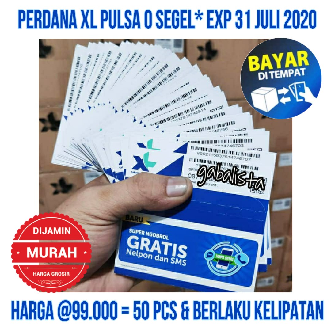 Kartu Perdana XL Pulsa Nol Harga Grosir Per Box (50 Pcs)