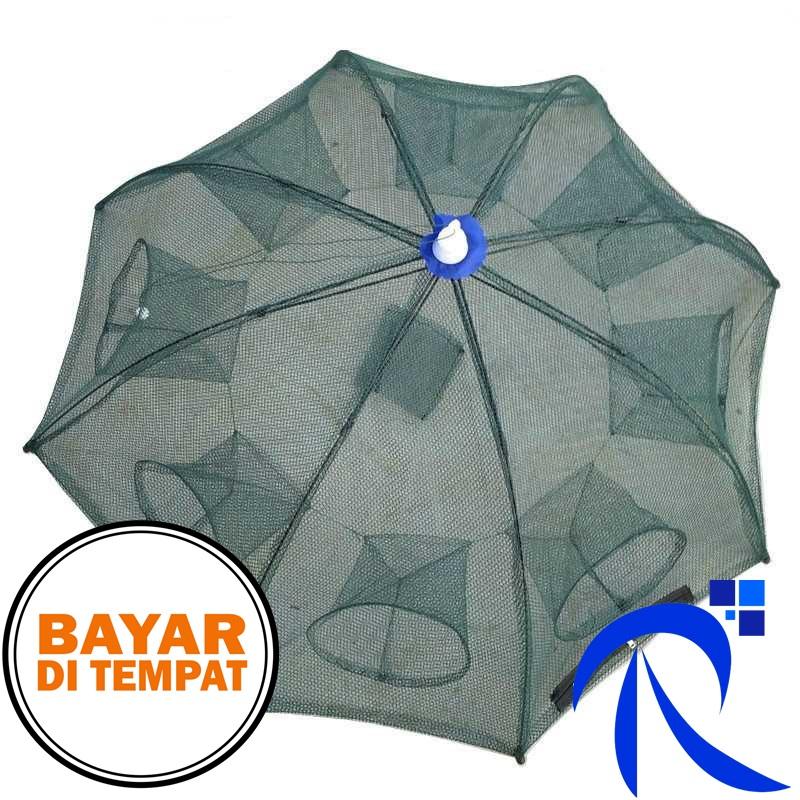 Rimas COD Jaring Pancing Ikan Hexagonal 8 Hole Fishing Net Trap Cage - Net001 - Alat Menangkap Penangkap Jaringan Memancing Pancing Akseoris Tambak Fish Udang Lobster Belut Jala Kecil Foldable Berkualitas FREE ONGKIR