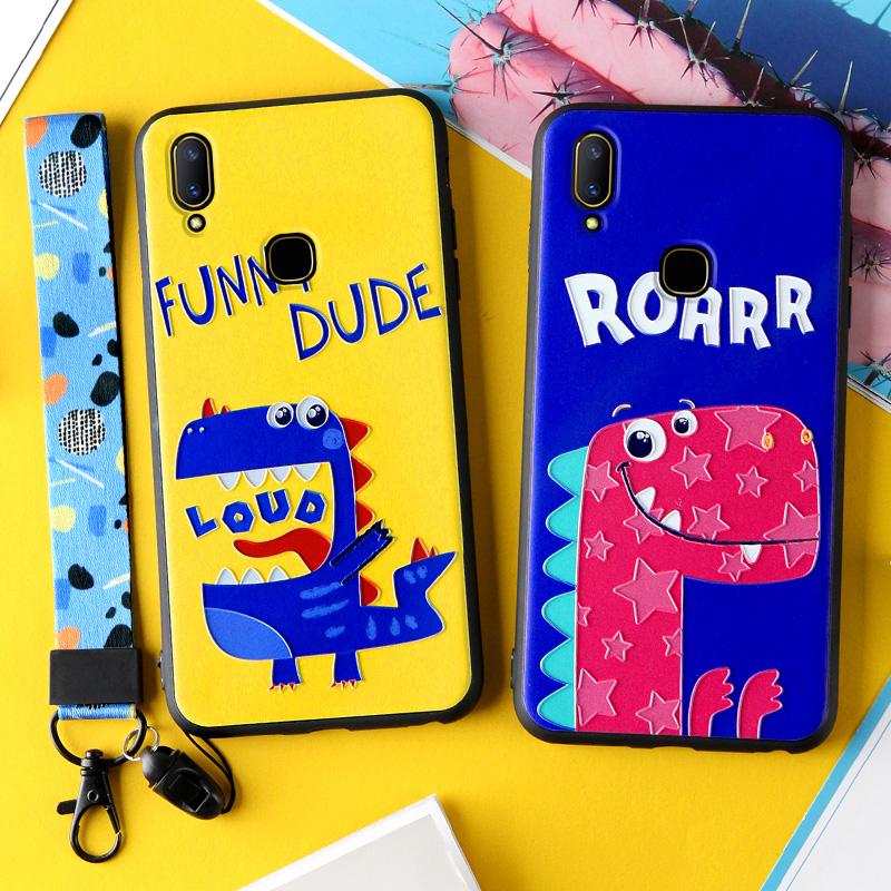 Pasangan Imut Kartun dinosaurus vivo z3 Casing HP vivo perempuan z3i jaringan z3x Baur z1 Edisi Remaja z5x Silikon vivo y97 pasang y85y83y79y75 anti jatuh vivo u1 sampul lunak u1