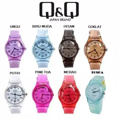 ULYBAE Jam Tangan Q&Q Jelly Angka Rubber Transparant Transparan bening Karet jam tangan murah
