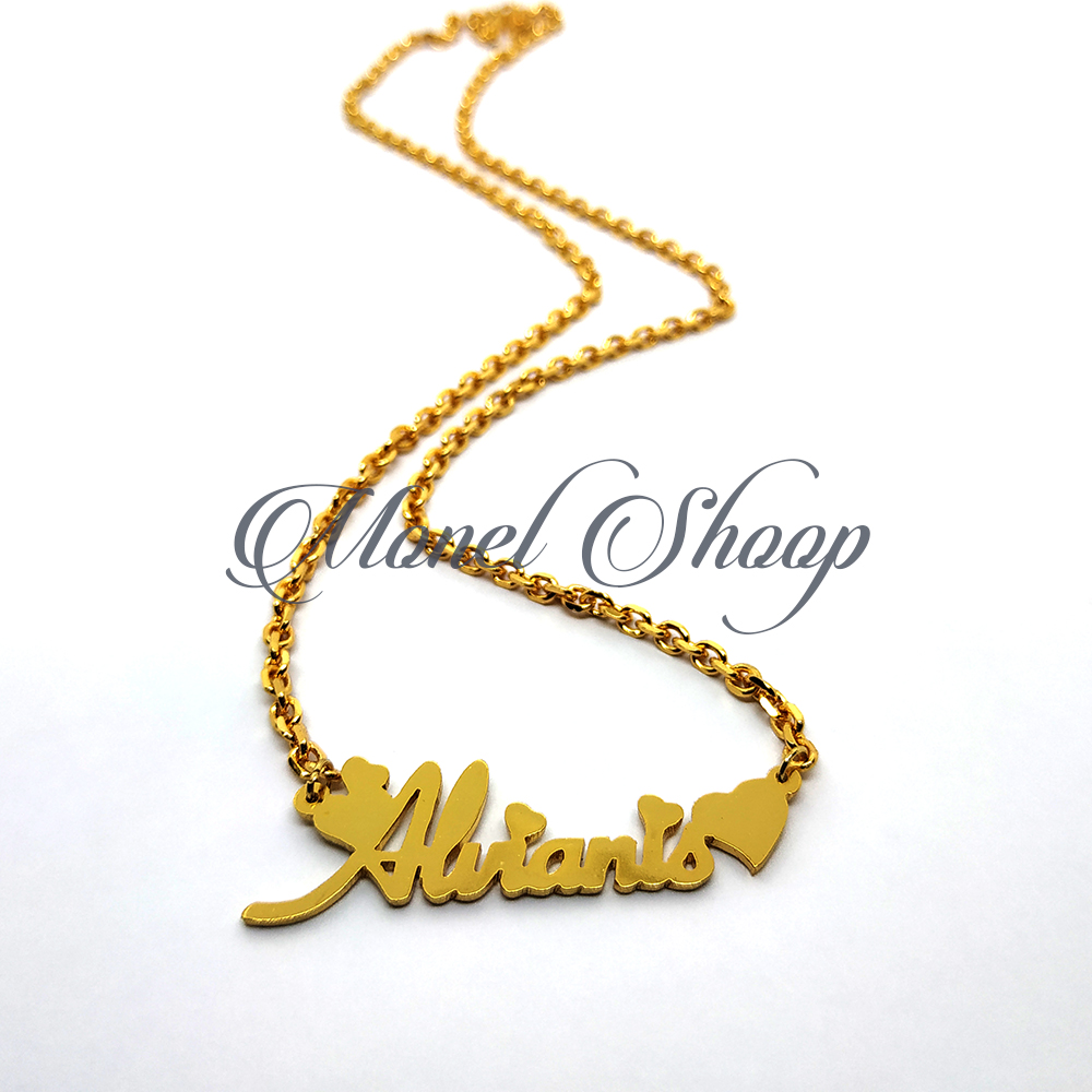 Kalung nama sendiri motif love | Lazada 