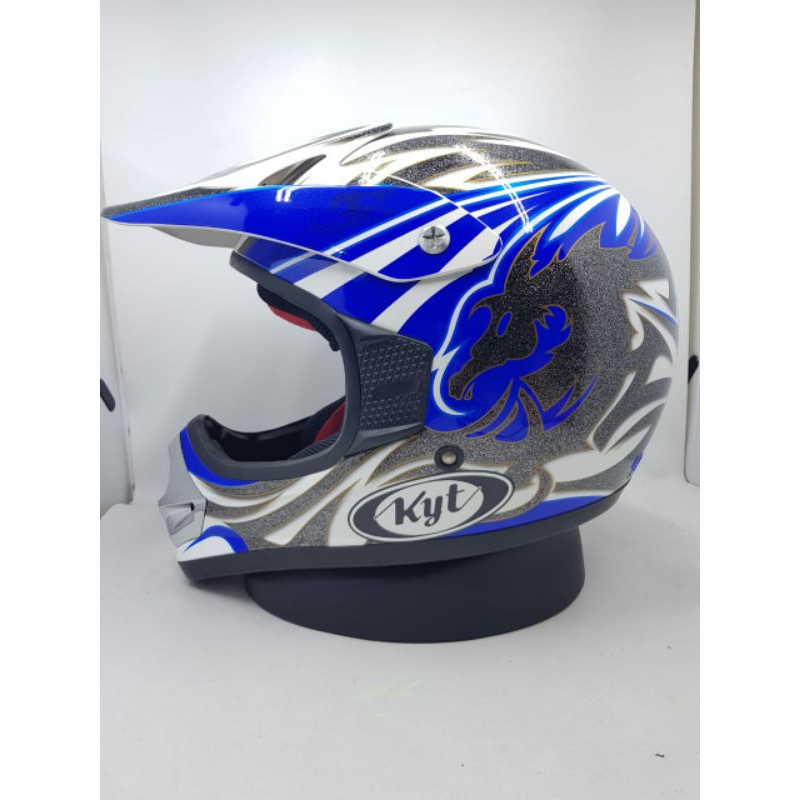 HELM KYT CROSS PRO #3 WHITEBLUE 