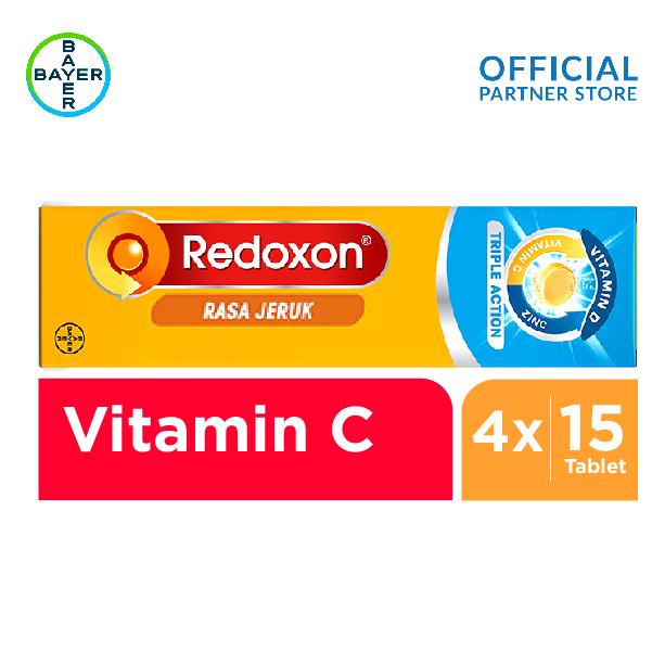 Redoxon Vitamin C + Zinc Rasa Jeruk 15 Tablet x 4 unit