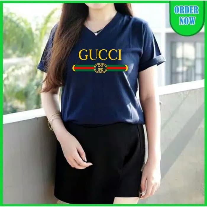 Rajaonline T-Shirt/Kaos Wanita Model V GUCCI-Tebaru dan Terlaris!!!BAJU ATASAN ABG/BAJU DISTRO WANITA/KAOS OBLONG/TUMBLR TEE