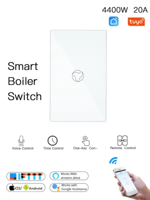 Ammon--Ready Stock tuya WiFi Smart Boiler Switch Water Heater Smart Life Tuya APP Remote Control Voice Control Glass Panel