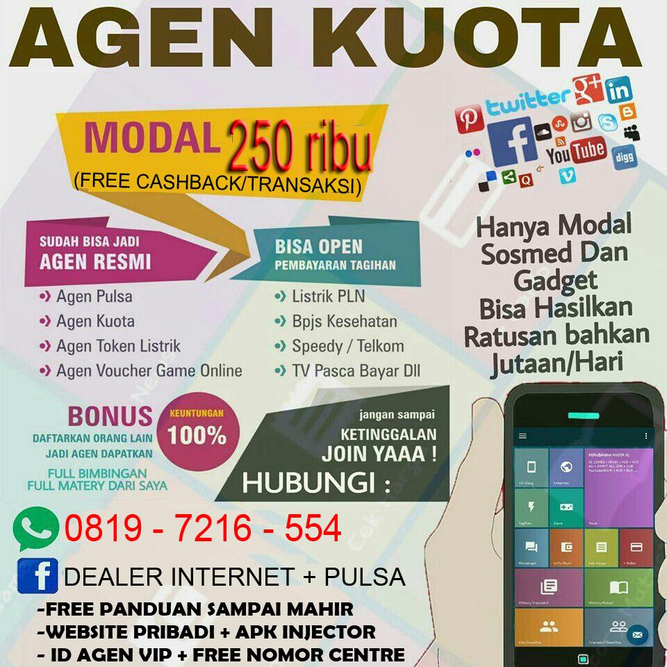 agen kuota pulsa kpk zero ppob pendaftaran agen internet termurah kuota pulsa mkios paket data pln pdam garansi untung