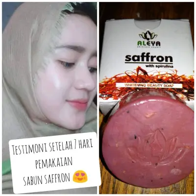 Sabun Saffron Aleya - Sabun Safron Asli BPOM Aleya Brightening Soap Sabun Saffron Original with Spirulina 20 gr