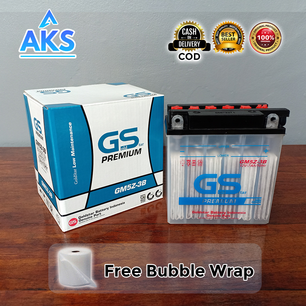 Aki GS GM5Z-3B PREMIUM 12V 7Ah Aki Basah Motor Mio, Mio Smile, Mio