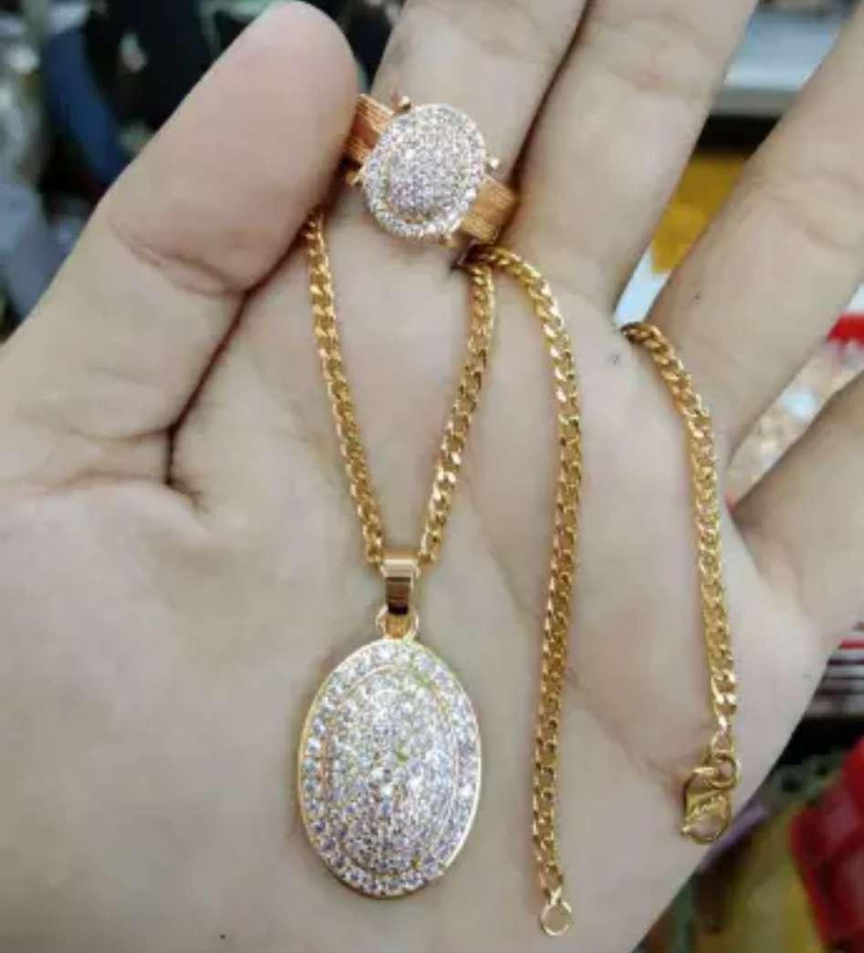 kalung medan xuping langsung liontin set cincin 03 mata putih