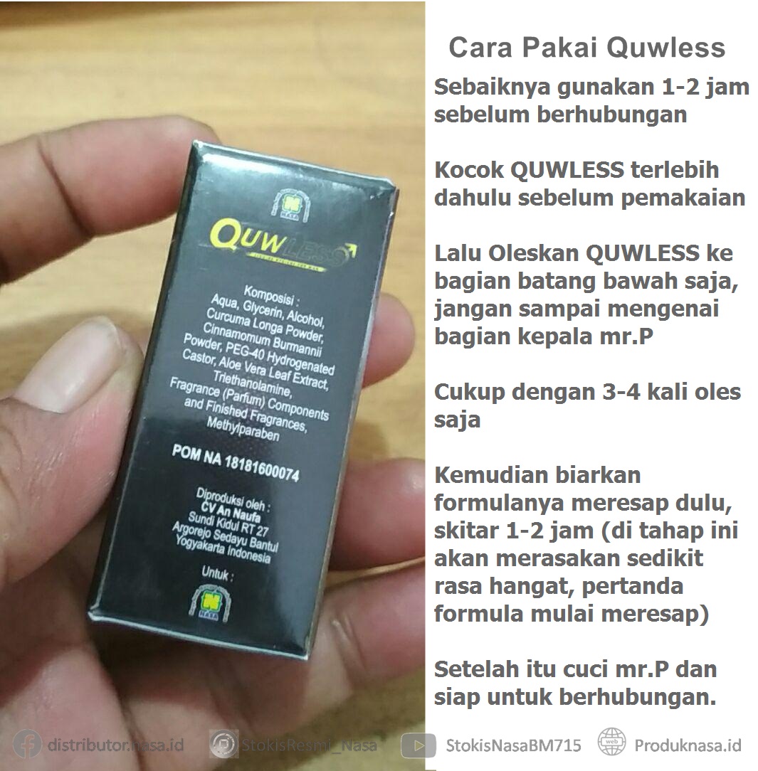 Quwless Nasa Original ( Privasi ) Minyak Oles Untuk Pria Dewasa - Obat Kuat Pria Tahan Lama S.e.x / Quwless Penambah Daya Tahan Ereks! Mr.p / Penambah Durasi Dan Ronde Berhubungan /