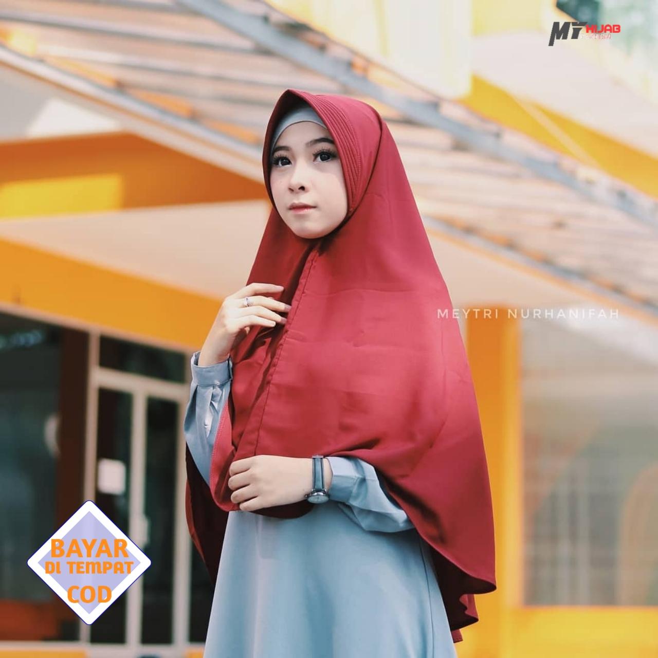 BARU - JILBAB KHIMAR PINGUIN JUMBO KHIMAR SYARI PET ANTEM HIJAB KERUDUNG INSTAN KHIMAR PET SIMPLE PET SYARI TERBARU POLOS - Kerudung Syari Instan Wolfis Jumbo - MY HIJAB