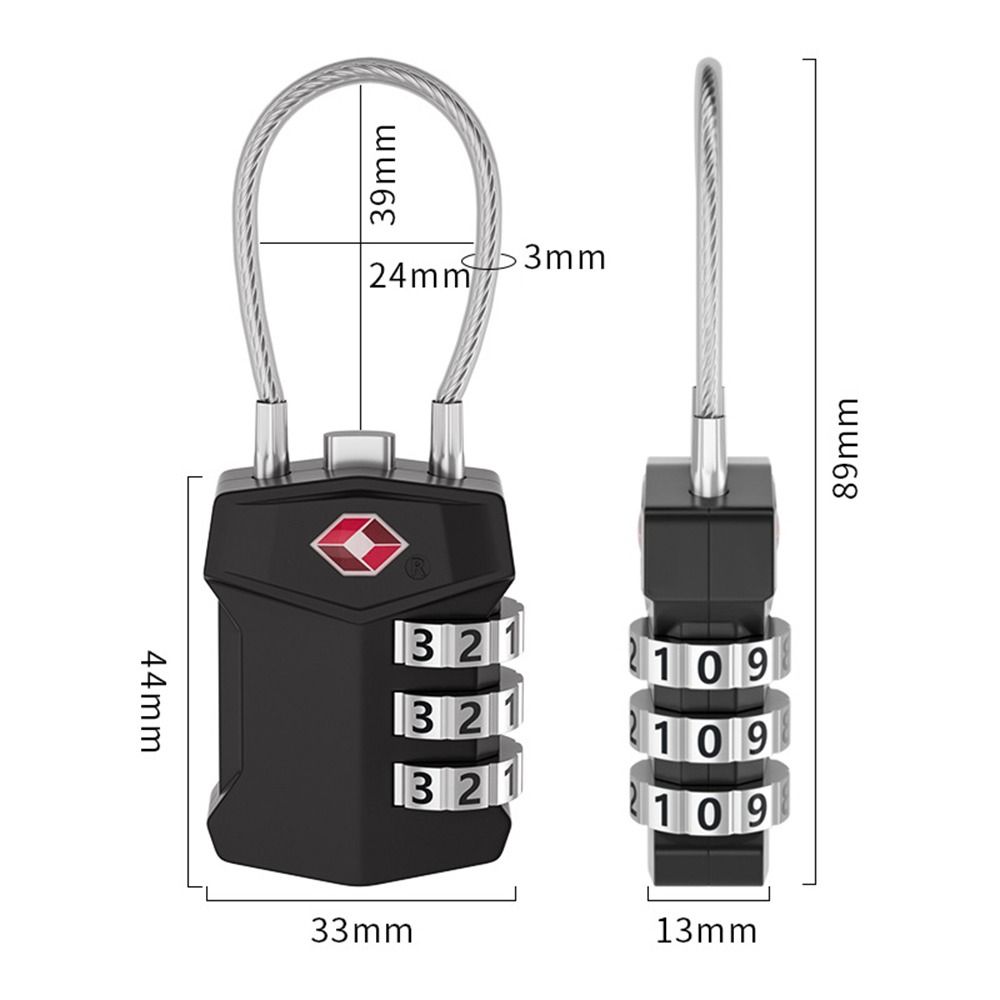 HETU070703. Anti-theft Cabinet Locker Travel Safely Luggage Password Lock TSA Customs Code Lock 3 Digit Combination Lock Bag Padlock