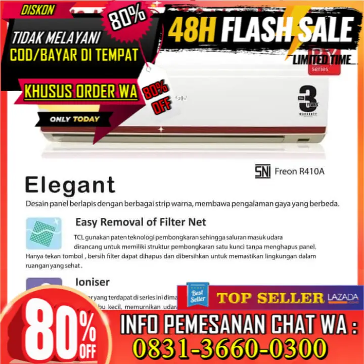 Baru Tcl Pendingin Ruangan Ac 1 5 Pk Standart Pendingin Ruangan Ac Tac 12csa X5 Paket Pemasangan Lazada Indonesia