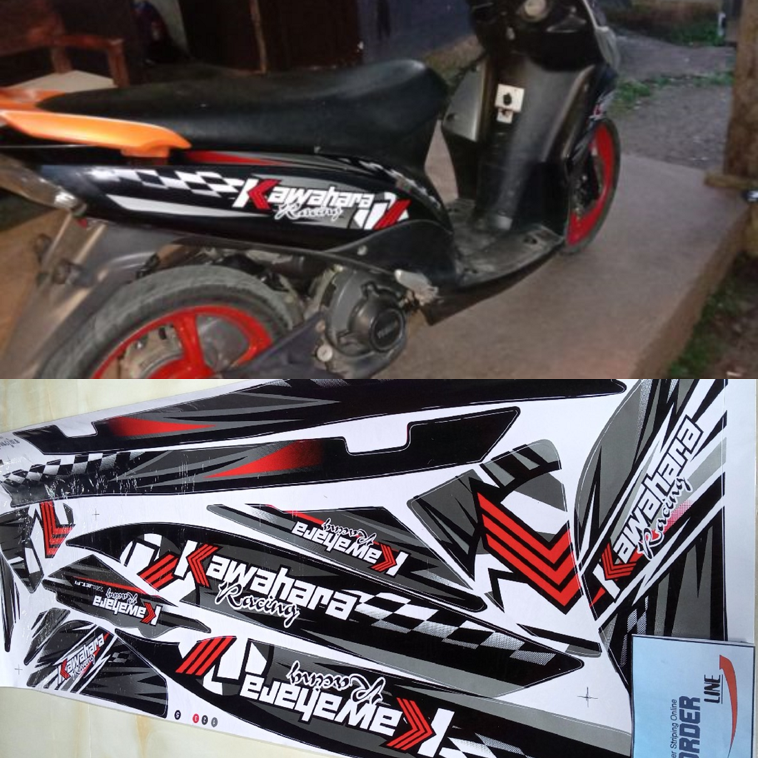 Striping Sticker Lis Variasi Motor Mio J Kawahara Racing 1 Lazada Indonesia