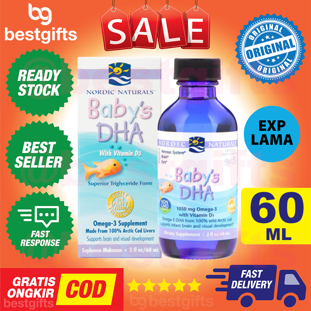 NORDIC NATURALS BABY'S BABY DHA 60 ML VIT VITAMIN D3 D NATURAL BABY OMEGA 3  (2oz) | Lazada Indonesia