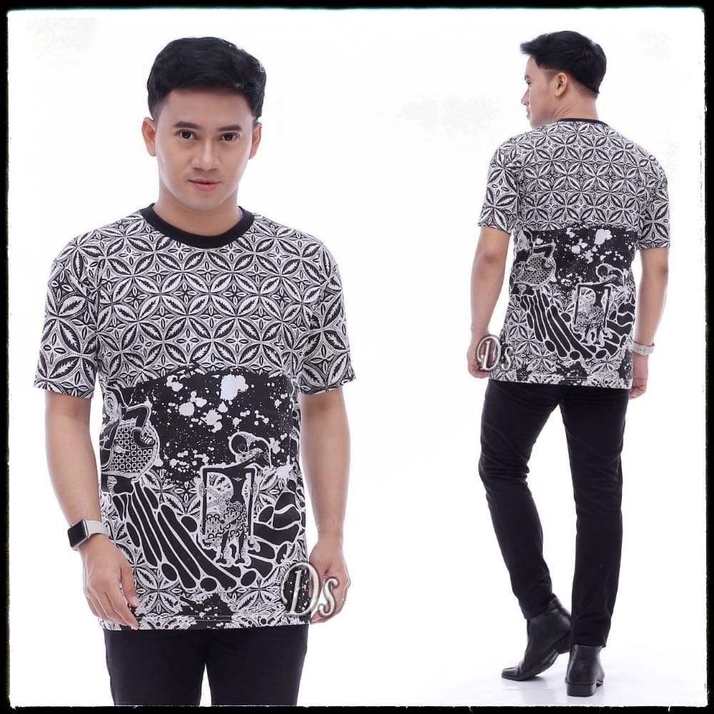 New Arrival Kaos Batik Monocrom / Kaos Batik Fulprint Terlaris / Kaos ...